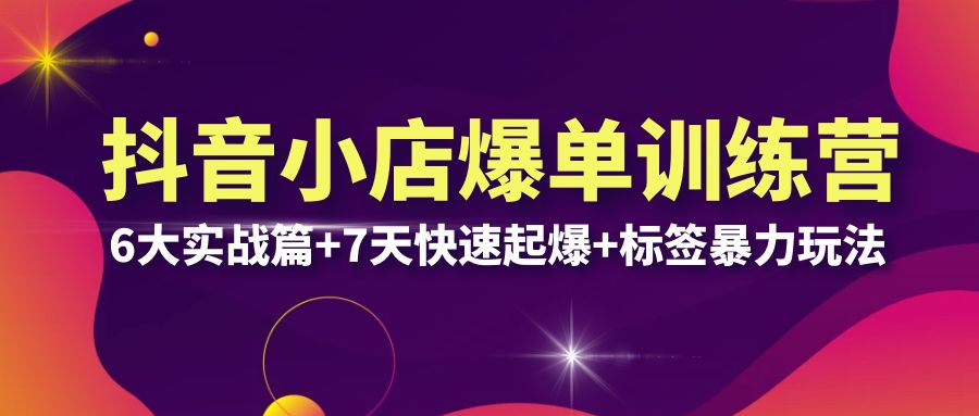 抖音小店爆单训练营VIP线下课：6大实战篇+7天快速起爆+标签暴力玩法(32节) - 学咖网-学咖网