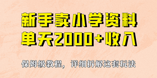 我如何通过卖小学资料，实现单天2000+，实操项目，保姆级教程+资料+工具 - 学咖网-学咖网