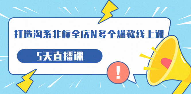 打造-淘系-非标全店N多个爆款线上课，5天直播课（19期） - 学咖网-学咖网