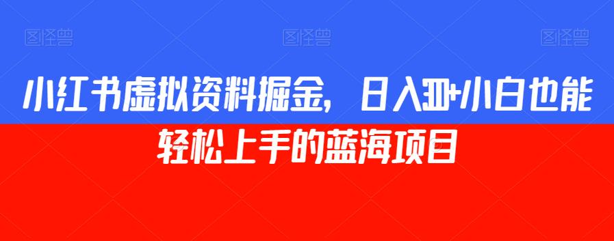 小红书虚拟资料掘金，日入300+小白也能轻松上手的蓝海项目【揭秘】 - 学咖网-学咖网