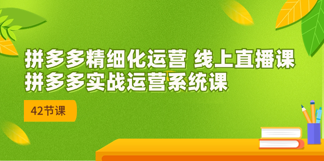 2023年8月新课-拼多多精细化运营 线上直播课：拼多多实战运营系统课-42节 - 学咖网-学咖网