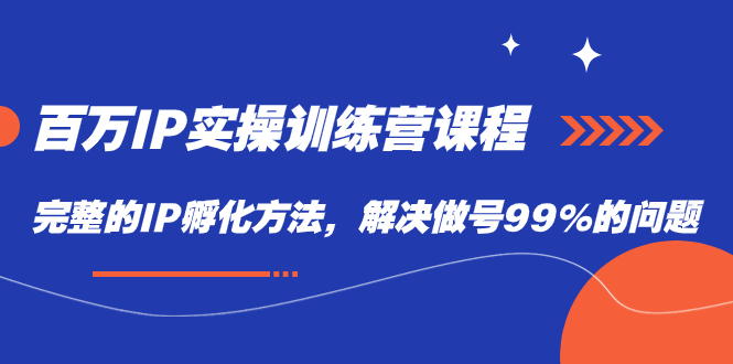 百万IP实战训练营课程，完整的IP孵化方法，解决做号99%的问题 - 学咖网-学咖网