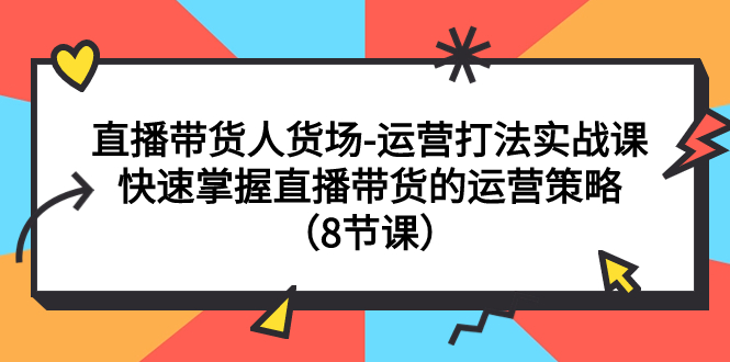 直播带货人货场-运营打法实战课：快速掌握直播带货的运营策略（8节课） - 学咖网-学咖网