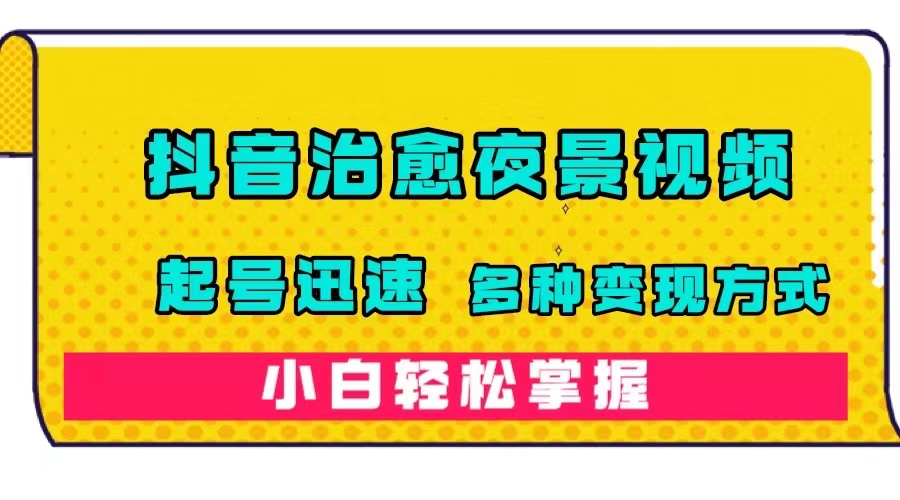 抖音治愈系夜景视频，起号迅速，多种变现方式，小白轻松掌握（附120G素材） - 学咖网-学咖网