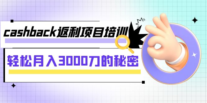 cashback返利项目培训：轻松月入3000刀的秘密（8节课） - 学咖网-学咖网