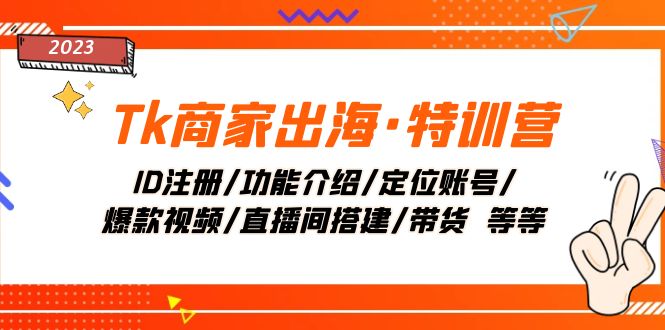 Tk商家出海·特训营：ID注册/功能介绍/定位账号/爆款视频/直播间搭建/带货 - 学咖网-学咖网