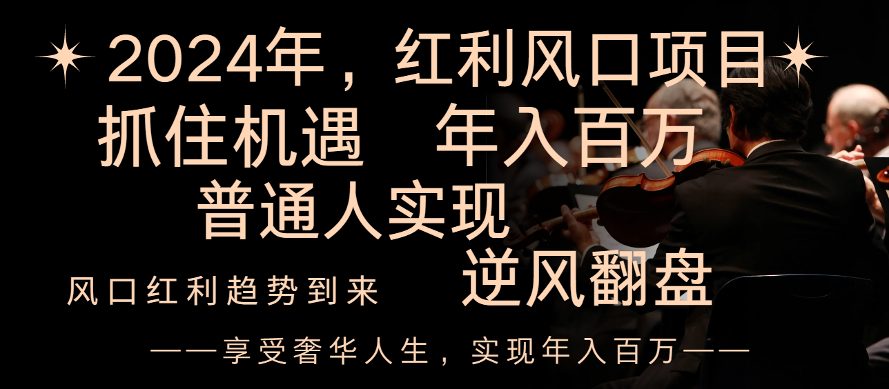 2024红利风口项目来袭，享受第一波红利，逆风翻盘普通人也能实现，年入百万 - 学咖网-学咖网