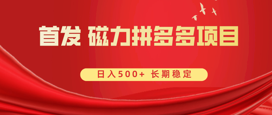 首发 磁力拼多多自撸 日入500+ - 学咖网-学咖网