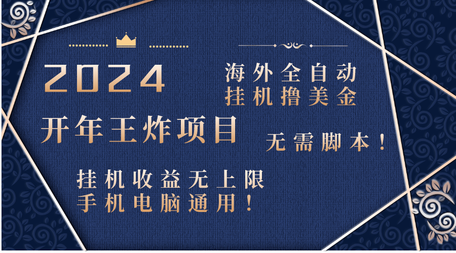 2024海外全自动挂机撸美金项目！手机电脑均可，无需脚本，收益无上限 - 学咖网-学咖网