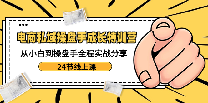 电商私域-操盘手成长特训营：从小白到操盘手全程实战分享-24节线上课  - 学咖网-学咖网