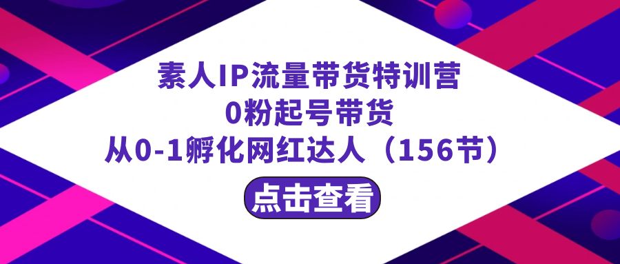 繁星·计划素人IP流量带货特训营：0粉起号带货 从0-1孵化网红达人（156节）  - 学咖网-学咖网