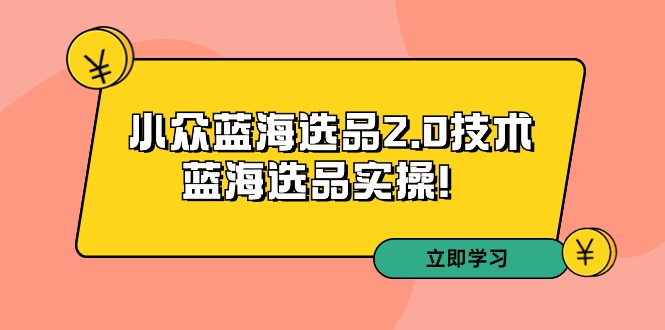 拼多多培训第33期：小众蓝海选品2.0技术-蓝海选品实操 - 学咖网-学咖网