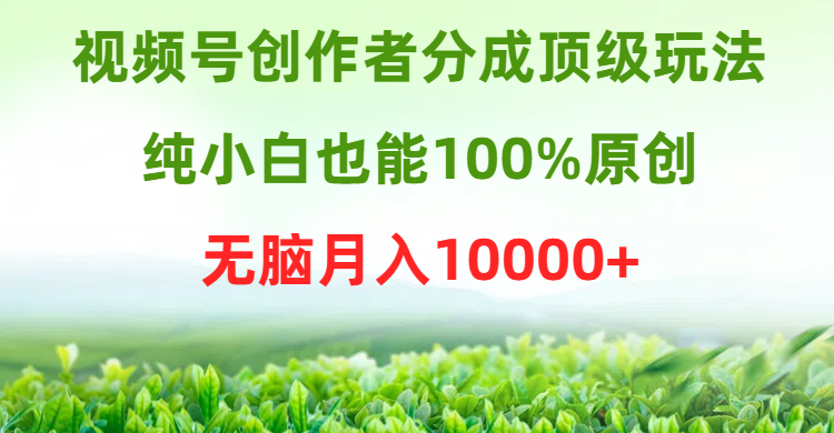 视频号创作者分成顶级玩法，纯小白也能100%原创，无脑月入10000+ - 学咖网-学咖网