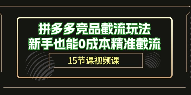 拼多多竞品截流玩法，新手也能0成本精准截流（15节课） - 学咖网-学咖网