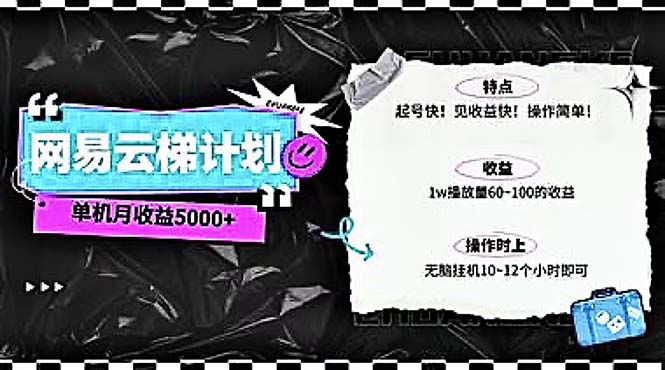 2024网易云云梯计划 单机日300+ 无脑月入5000+ - 学咖网-学咖网