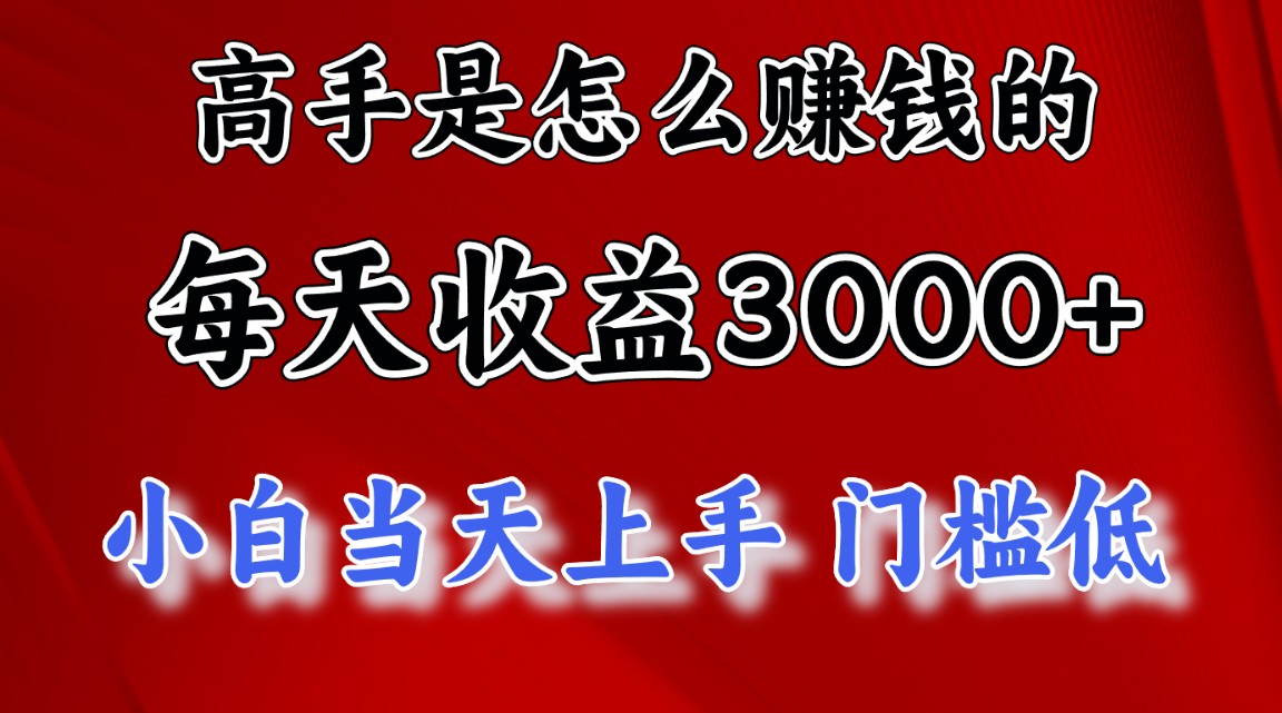 高手是怎么赚钱的，一天收益3000+ 这是穷人逆风翻盘的一个项目 - 学咖网-学咖网