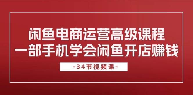 闲鱼电商运营高级课程，一部手机学会闲鱼开店赚钱（34节课） - 学咖网-学咖网