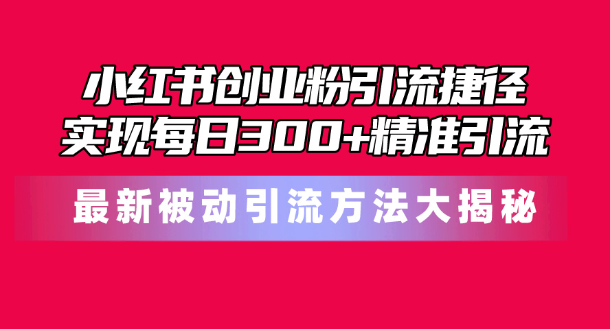 小红书创业粉引流捷径！最新被动引流方法大揭秘，实现每日300+精准引流 - 学咖网-学咖网