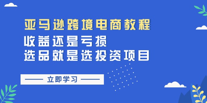 亚马逊跨境电商教程：收益还是亏损！选品就是选投资项目 - 学咖网-学咖网