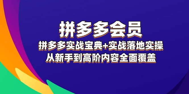 拼多多 会员，拼多多实战宝典+实战落地实操，从新手到高阶内容全面覆盖 - 学咖网-学咖网