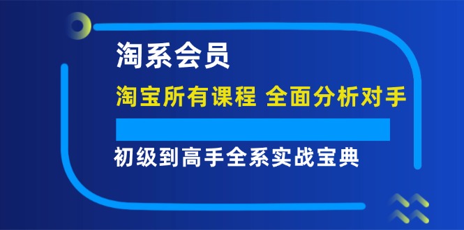 淘系会员【淘宝所有课程，全面分析对手】，初级到高手全系实战宝典 - 学咖网-学咖网