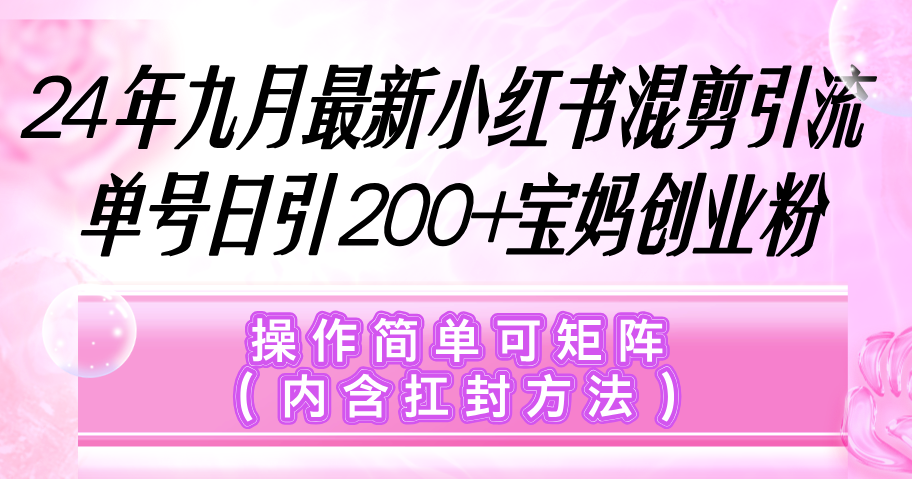 小红书混剪秘籍：单日轻松吸引200+宝妈创业粉，一键复制矩阵化引流，操作超简易 - 学咖网-学咖网