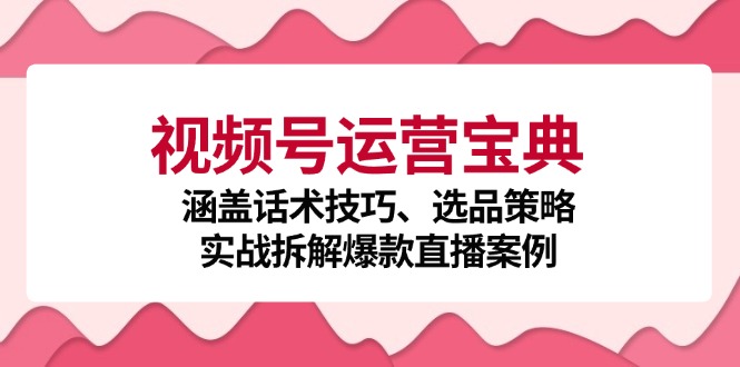 视频号运营全攻略：解锁话术秘籍、精选选品策略，深度剖析爆款直播实战案例 - 学咖网-学咖网