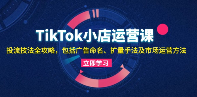 TikTok小店运营课：投流技法全攻略，包括广告命名 扩量手法及市场运营方法 - 学咖网-学咖网