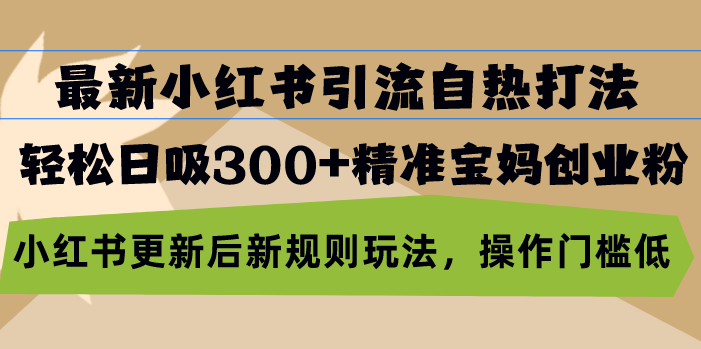 最新小红书引流自热打法，轻松日吸300+精准宝妈创业粉，小红书更新后新玩法 - 学咖网-学咖网