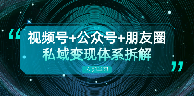 视频号+公众号+朋友圈私域变现体系拆解，全体平台流量枯竭下的应对策略 - 学咖网-学咖网