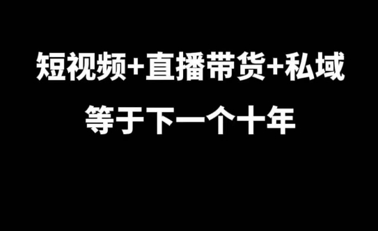 短视频+直播带货+私域等于下一个十年，大佬7年实战经验总结 - 学咖网-学咖网