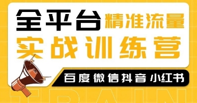 全平台精准流量实战训练营，百度微信抖音小红书SEO引流教程 - 学咖网-学咖网