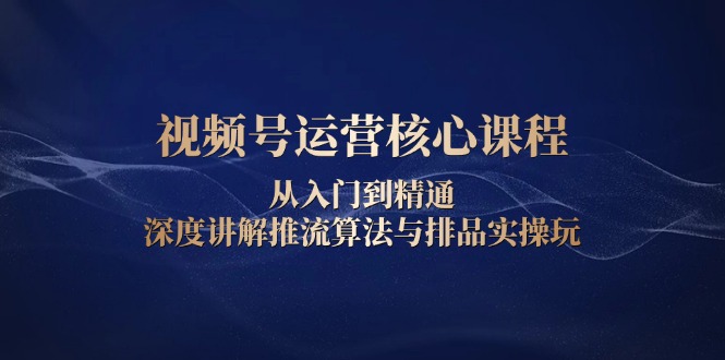 视频号运营核心课程，从入门到精通，深度讲解推流算法与排品实操玩 - 学咖网-学咖网