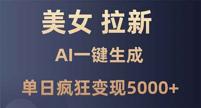 美女暴力拉新，通过AI一键生成，单日疯狂变现5000+，纯小白一学就会 - 学咖网-学咖网