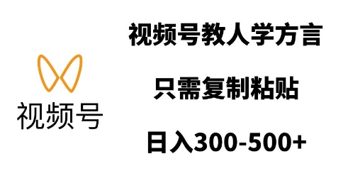 视频号教人学方言，只需复制粘贴，日入多张 - 学咖网-学咖网