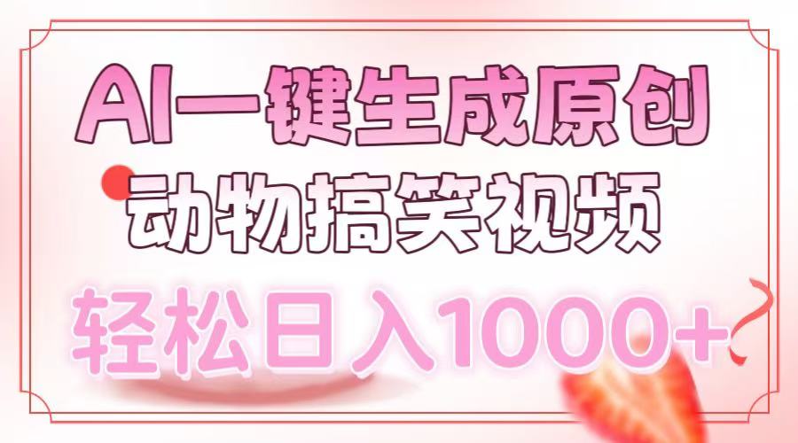 AI一键生成原创动物搞笑视频，轻松日入1000+ - 学咖网-学咖网