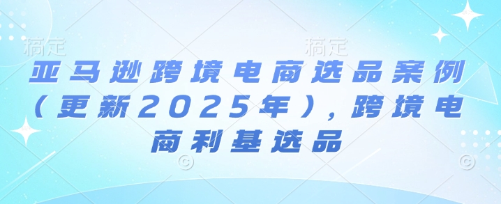 亚马逊跨境电商选品案例(更新2025年)，跨境电商利基选品 - 学咖网-学咖网