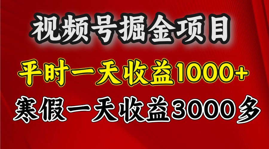 视频号掘金项目，寒假一天收益3000多 - 学咖网-学咖网